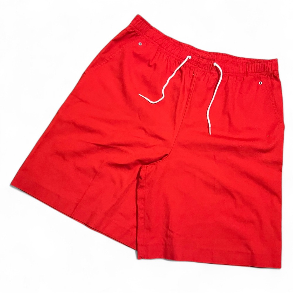 VTG Cos Cob Womens Size 10 Shorts Red‎ Elastic Waist Drawstring Pockets USA